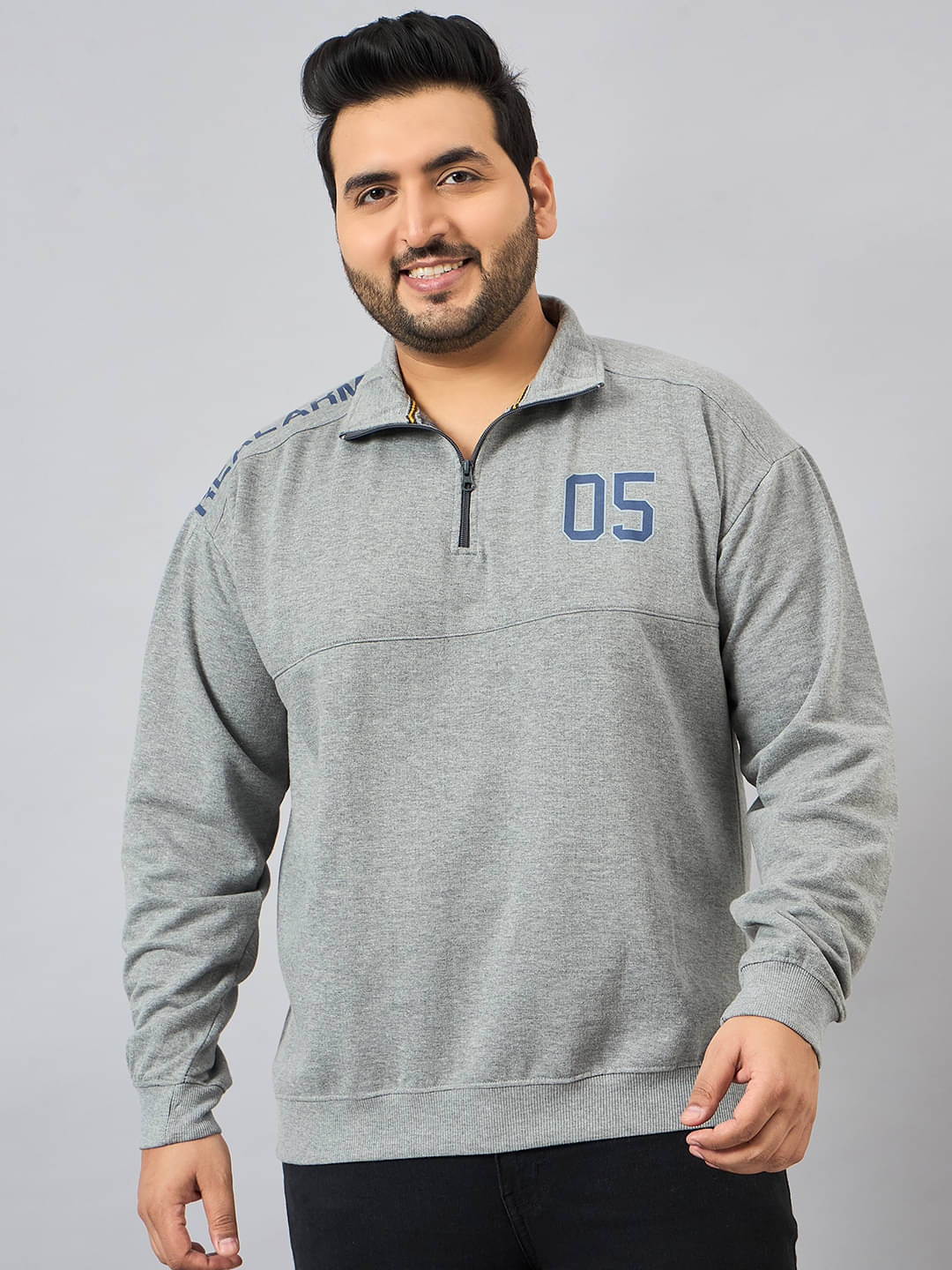     			AUSTIVO Fleece High Neck Men's Sweatshirt - Grey ( Pack of 1 )