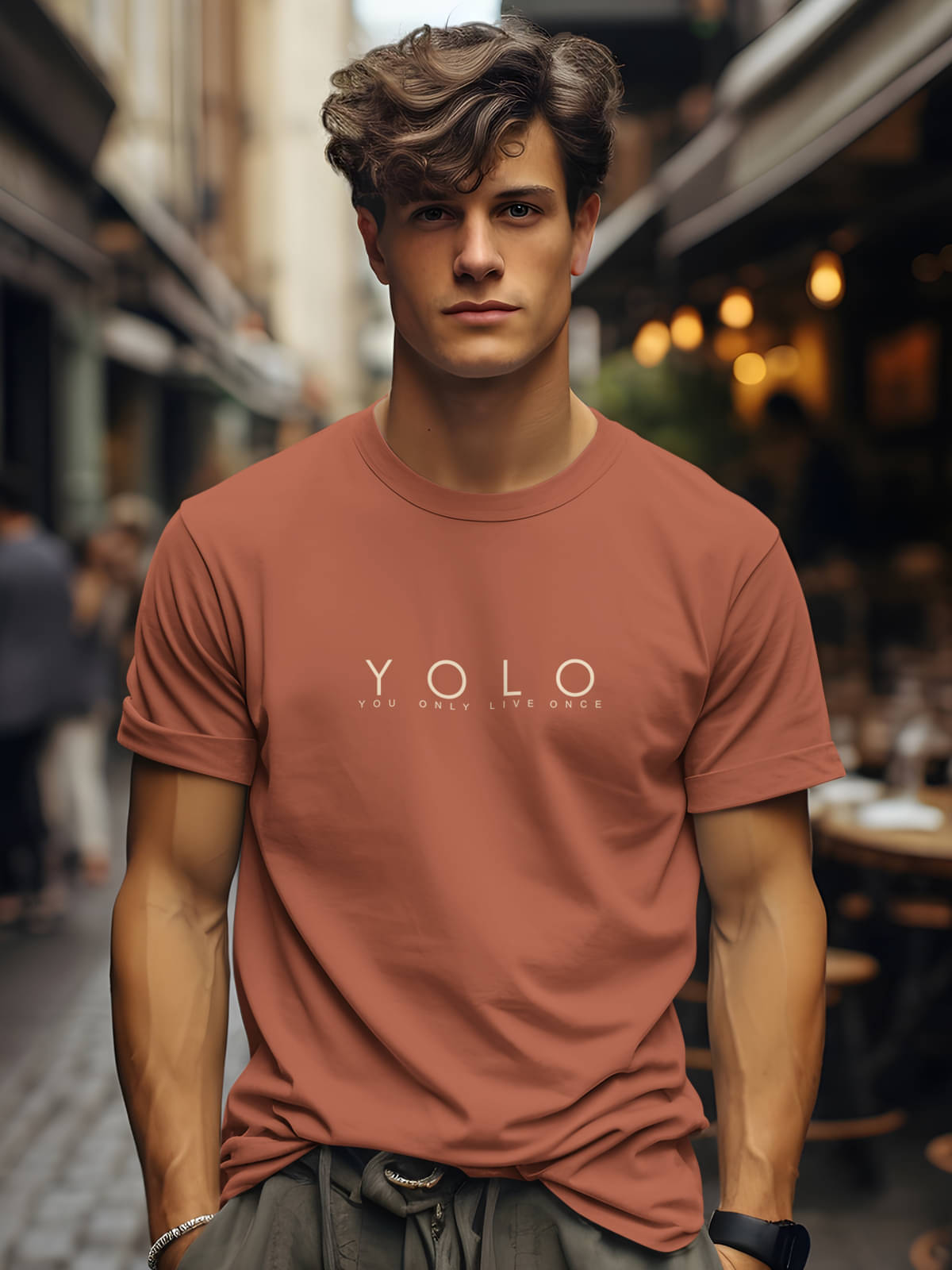 BULLMER Pack of 1 Cotton Blend Regular Fit Men's T-Shirt ( Red ) BULLMER Pack of 1 Cotton Blend Regular Fit Men's T-Shirt ( Red )