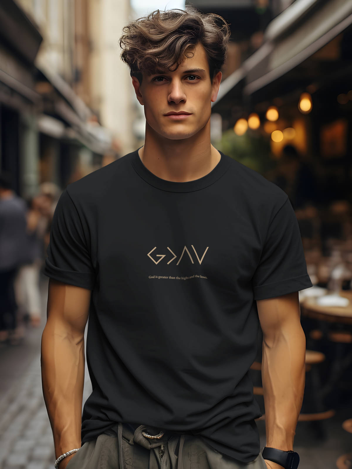     			BULLMER Pack of 1 Cotton Blend Regular Fit Men's T-Shirt ( Black )
