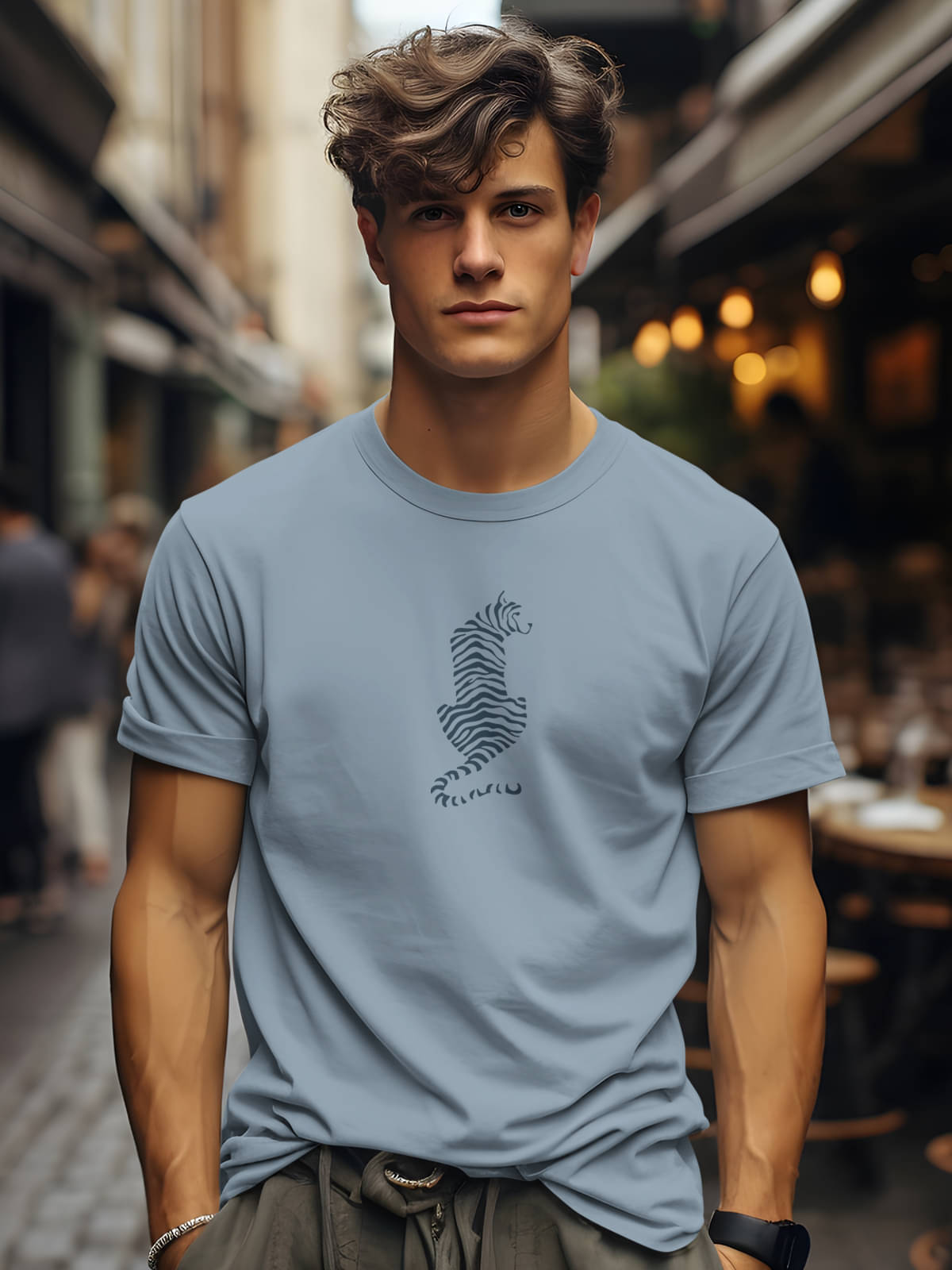 BULLMER Men Cotton Blend Regular Fit Printed T-Shirt ( Grey ) BULLMER Men Cotton Blend Regular Fit Printed T-Shirt ( Grey )