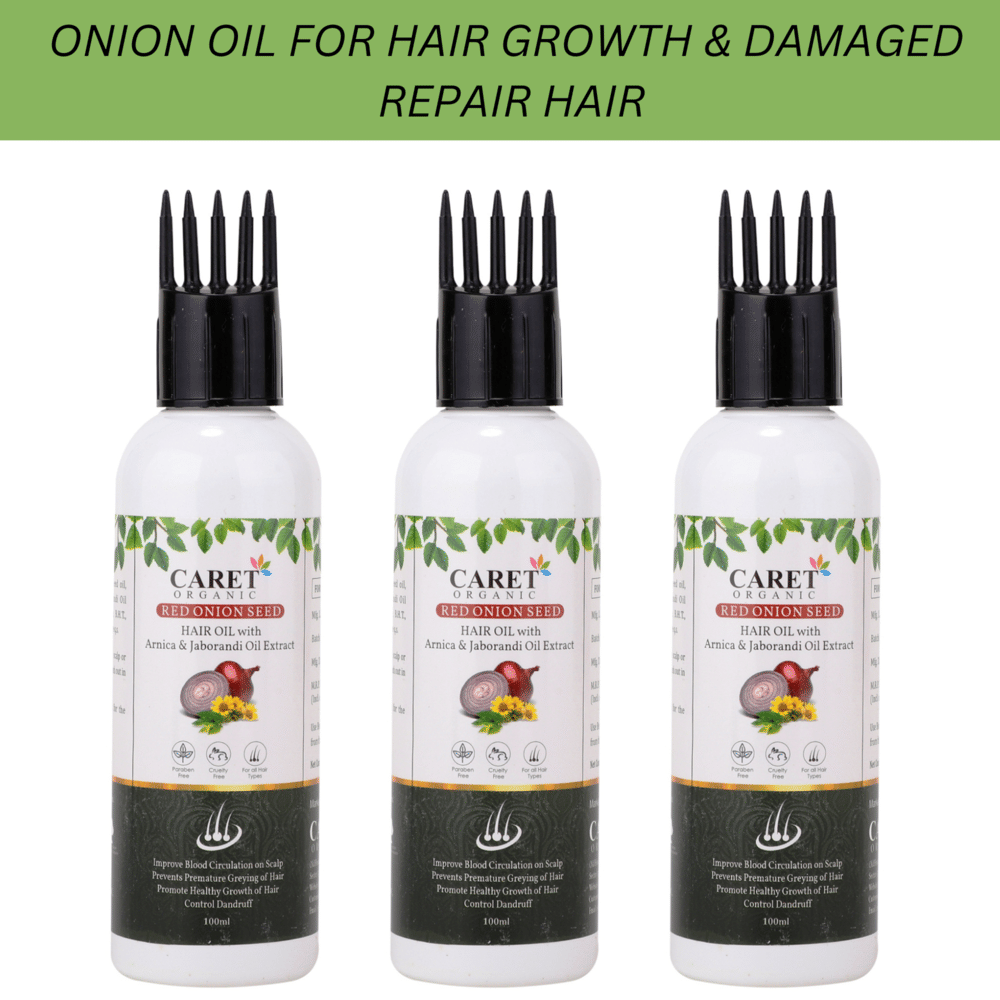 Caret Organic Strengthening Onion Oil 300 ml ( Pack of 3 )     			Caret Organic Strengthening Onion Oil 300 ml ( Pack of 3 )