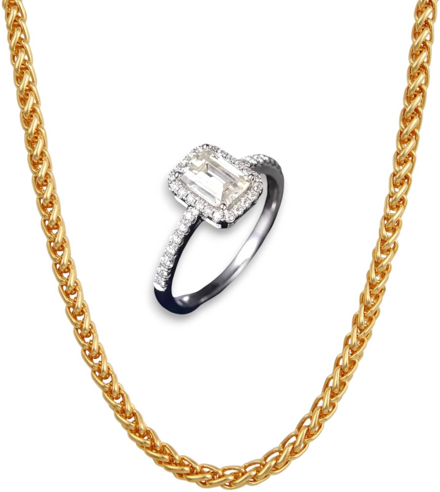     			Charms Gold Plated Chain ( Set of 2 )