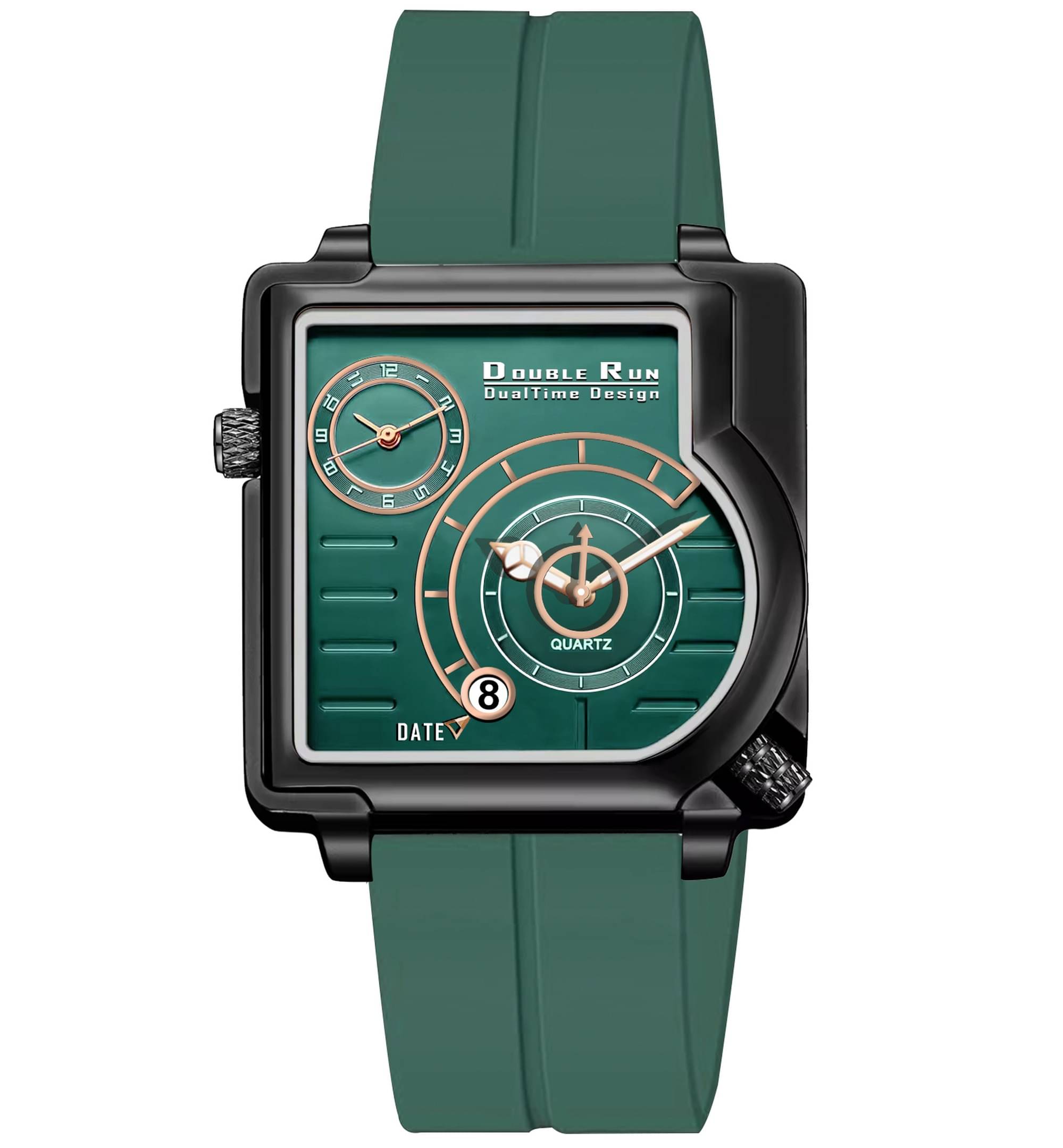     			DoubleRun Green Silicon Chronograph Men's Watch