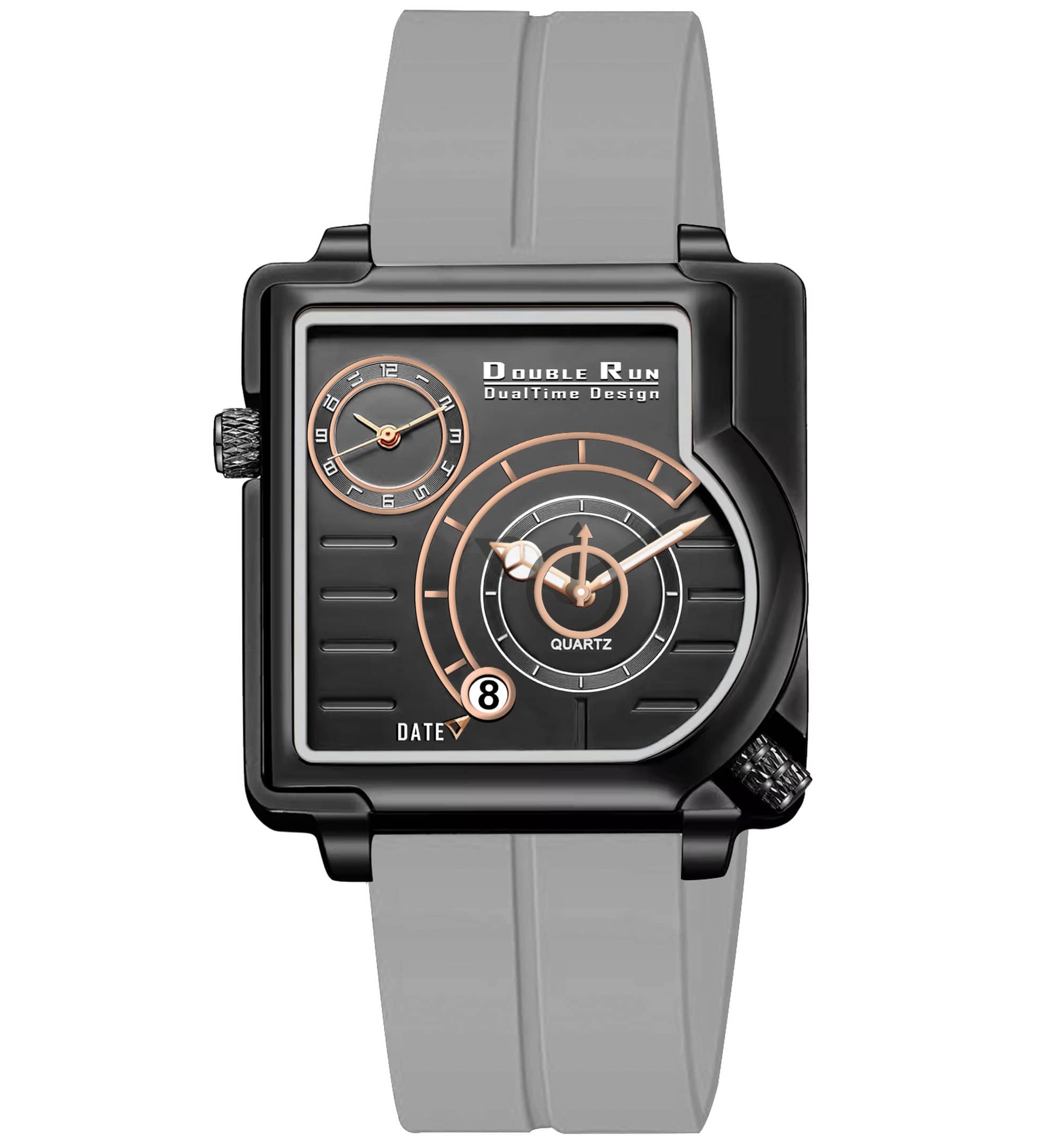 DoubleRun Light Grey Silicon Chronograph Men's Watch
