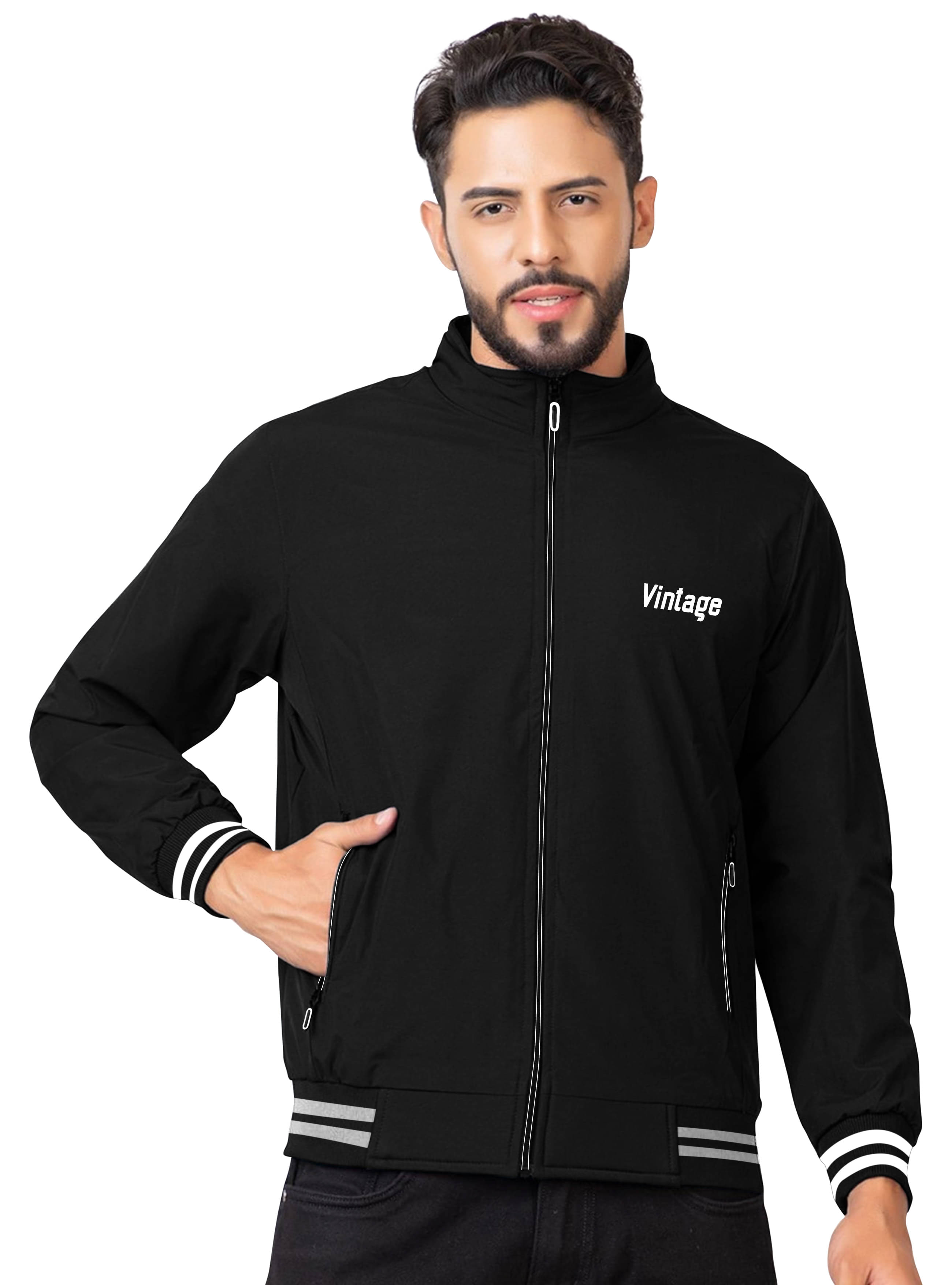     			FTX Polyester Men's Casual Jacket - Black ( Pack of 1 )