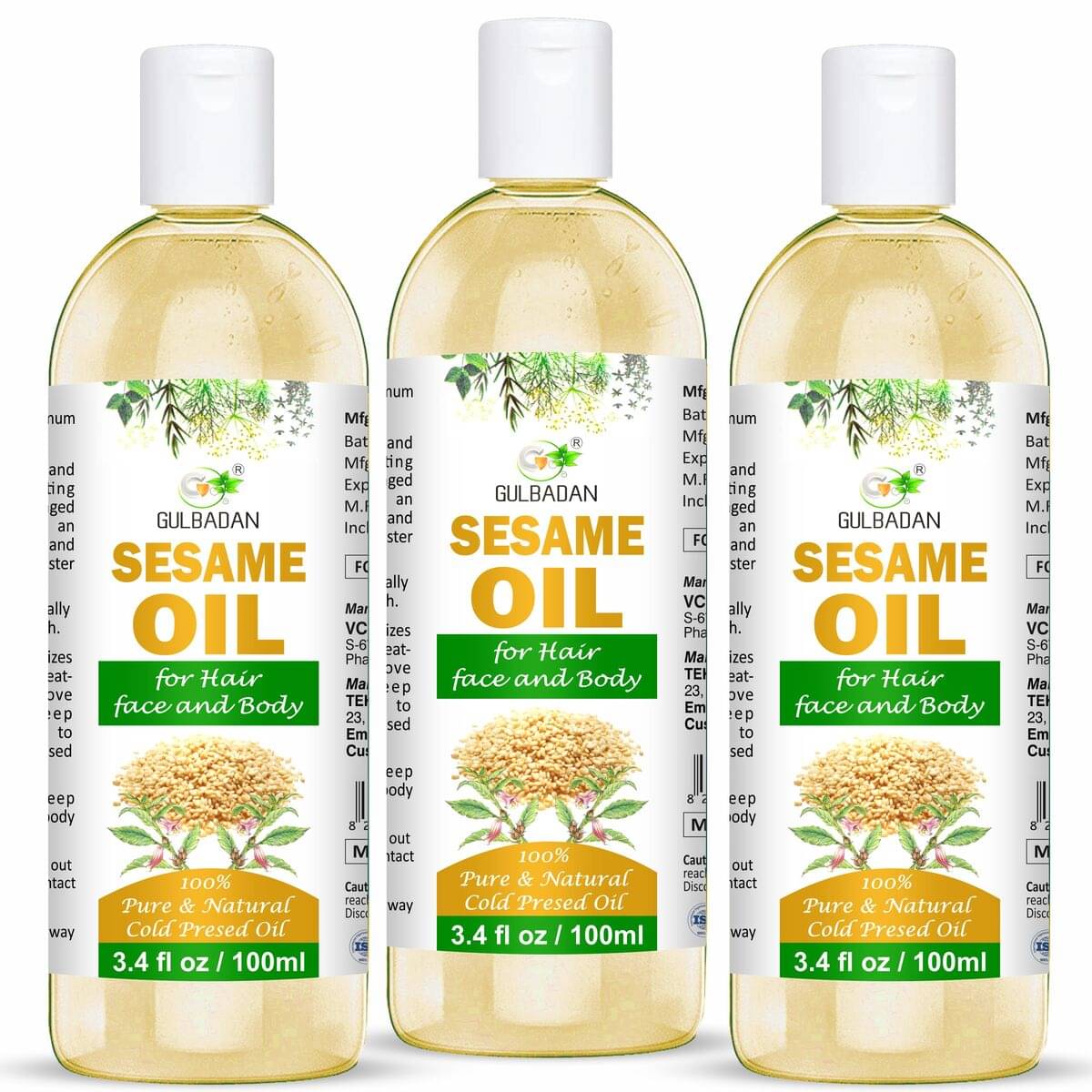 GULBADAN Color Protection Sesame Oil 300 ml ( Pack of 3 ) GULBADAN Color Protection Sesame Oil 300 ml ( Pack of 3 )