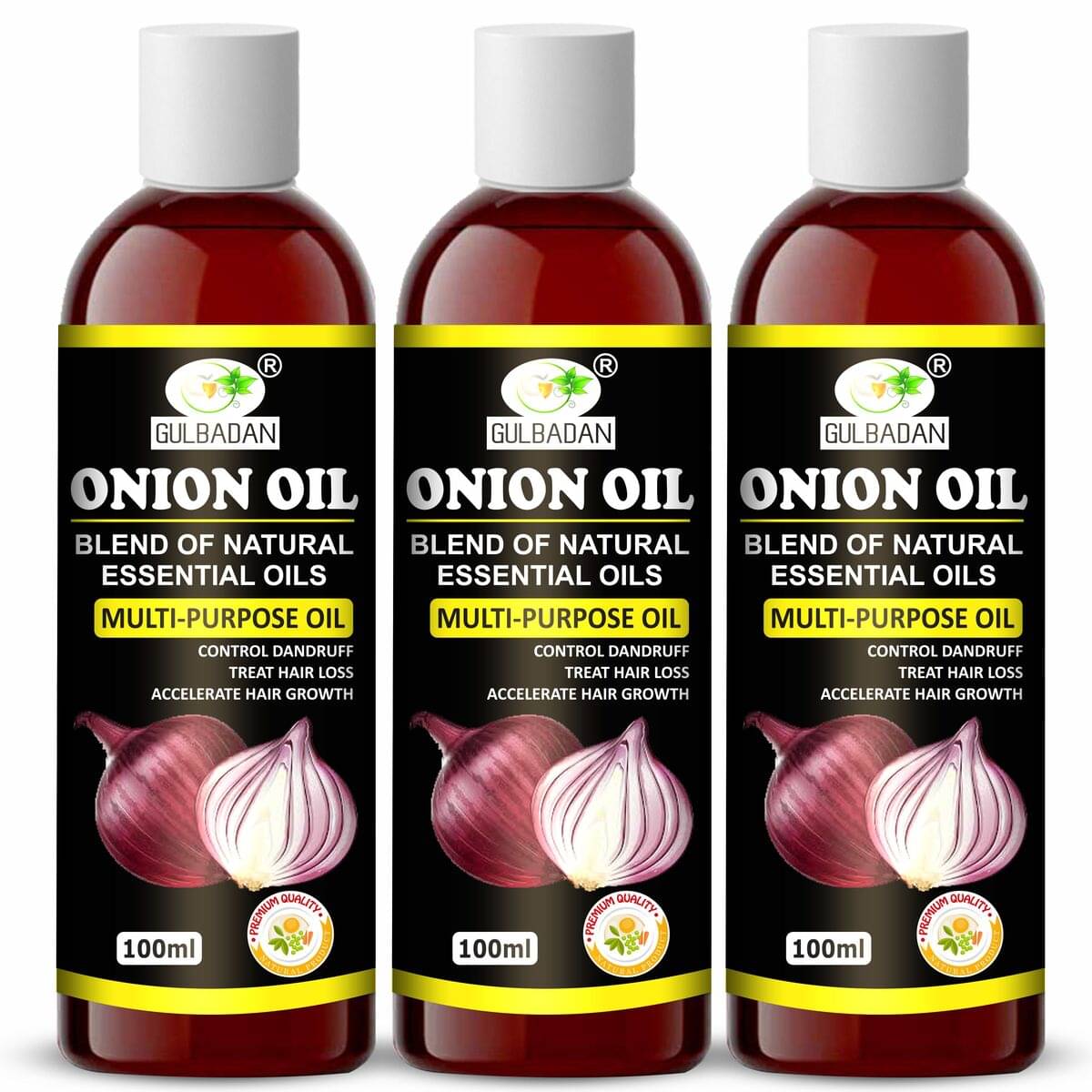     			GULBADAN Hair Growth Onion Oil 300 ml ( Pack of 3 )