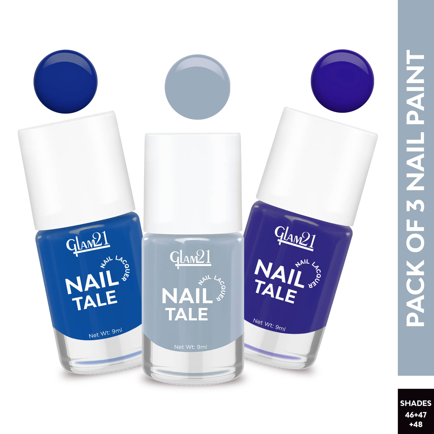     			Glam21 Blue Glossy Nail Polish 27 ( Pack of 3 )