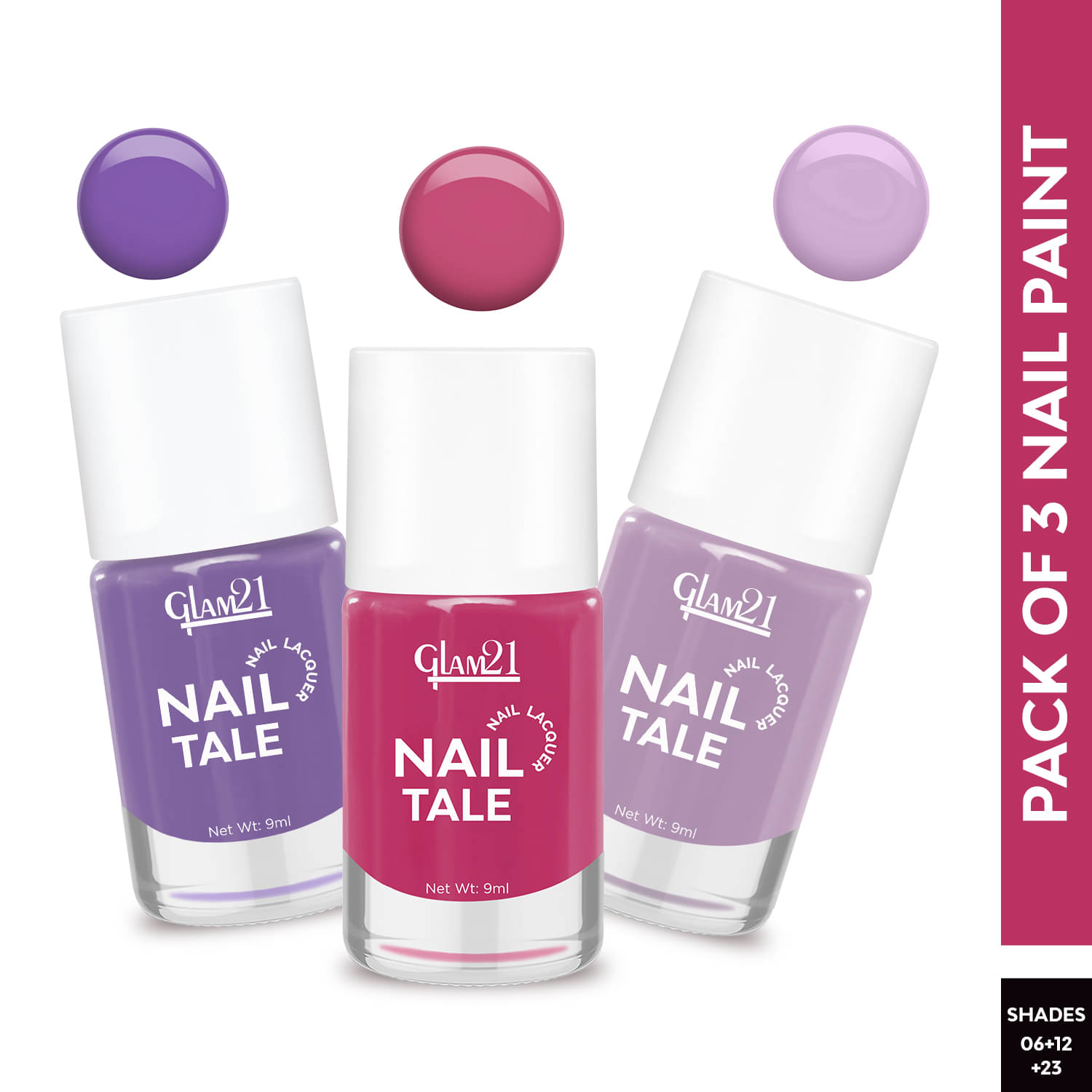     			Glam21 Purple Glossy Nail Polish 27 ( Pack of 3 )
