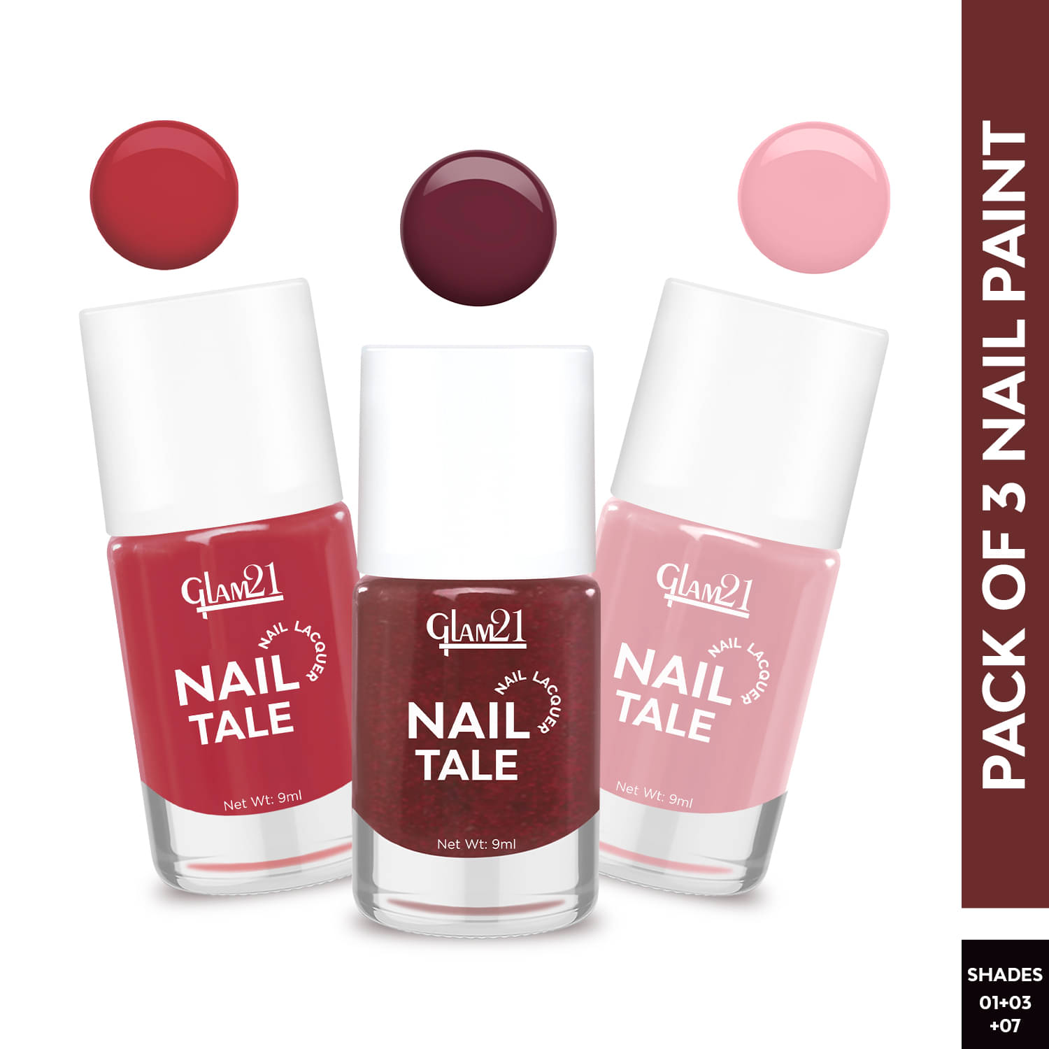     			Glam21 Red Glossy Nail Polish 27 ( Pack of 3 )
