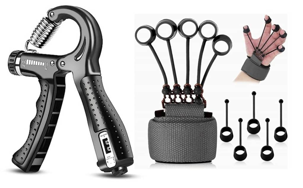     			HORSE FIT R Shape Adjustable Counter Hand Gripper, With Finger Exerciser Gripper For Veins|Gym Equipment|Hand Exercise Equipment For Men & Women Gym Equipment