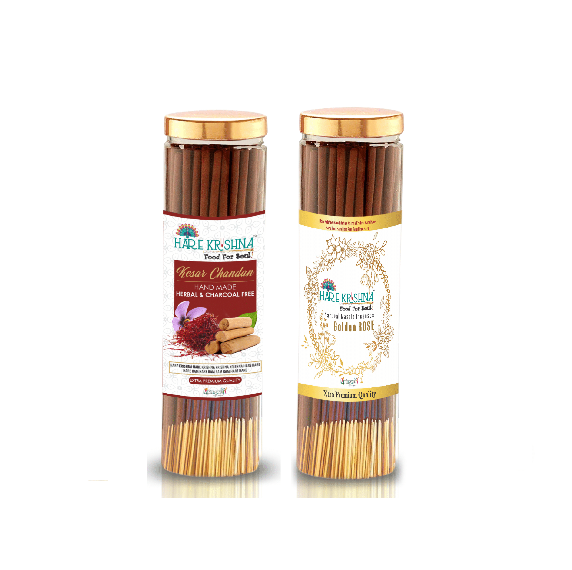     			Hare Krishna Incense Stick Kesar Chandan,Rose 200 gm ( Pack of 1 )