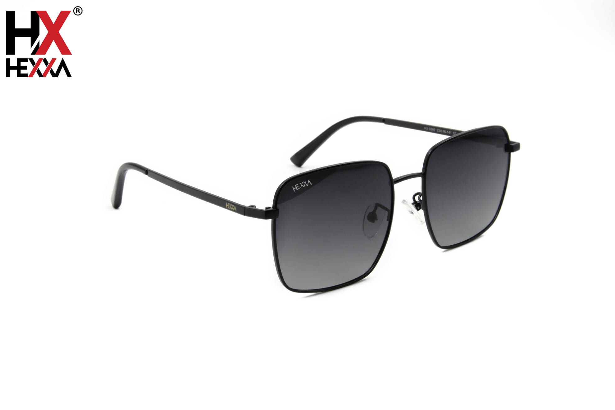     			Hexxa Black Rectangular Sunglasses ( Pack of 1 )