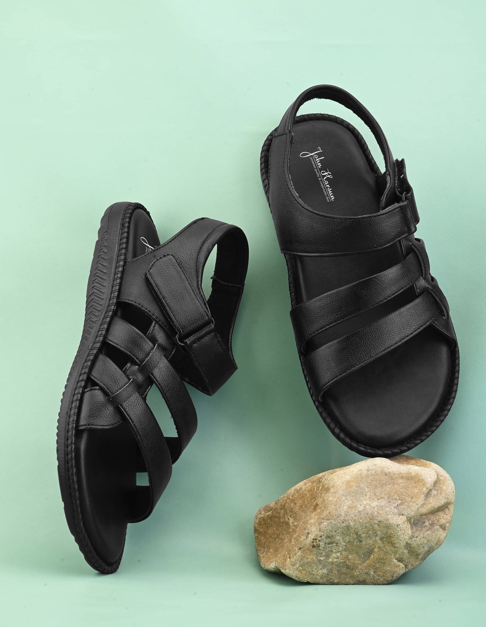     			John Karsun - Black Men's Sandals
