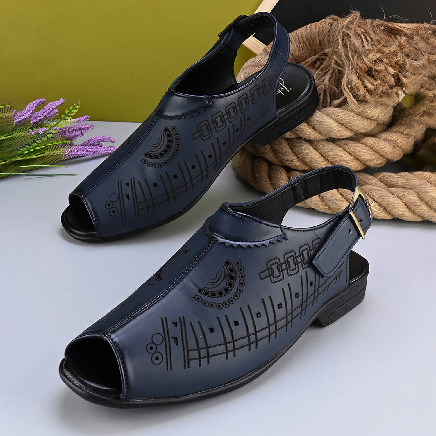     			John Karsun - Blue Men's Sandals