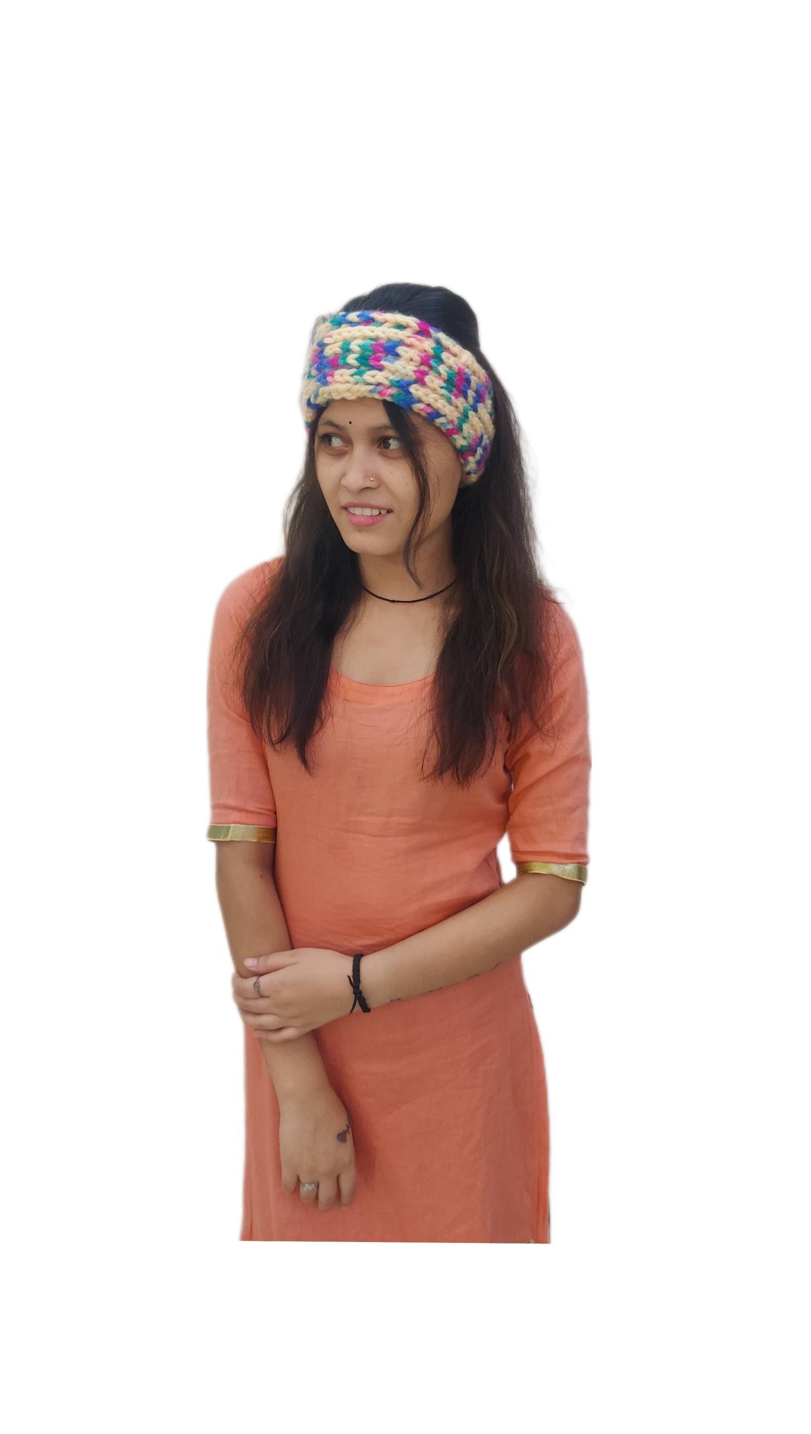     			KC Store Multi Color Woollen Women's Headwrap ( Pack of 2 )
