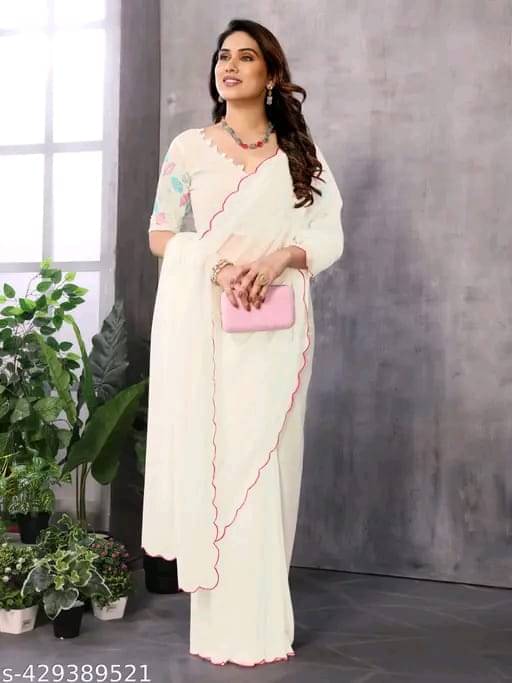 Kalpana Creation Georgette Solid Saree With Unstitched Blouse Piece ( Multicolor ) Kalpana Creation Georgette Solid Saree With Unstitched Blouse Piece ( Multicolor )