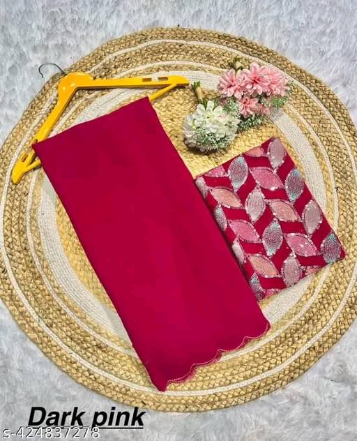 Kalpana Creation Georgette Solid Saree With Unstitched Blouse Piece ( Multicolor ) Kalpana Creation Georgette Solid Saree With Unstitched Blouse Piece ( Multicolor )