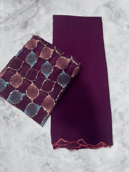 Kalpana Creation Georgette Solid Saree With Unstitched Blouse Piece ( Multicolor ) Kalpana Creation Georgette Solid Saree With Unstitched Blouse Piece ( Multicolor )