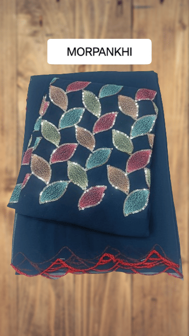     			Kalpana Creation Georgette Solid Saree With Unstitched Blouse Piece ( Multicolor )