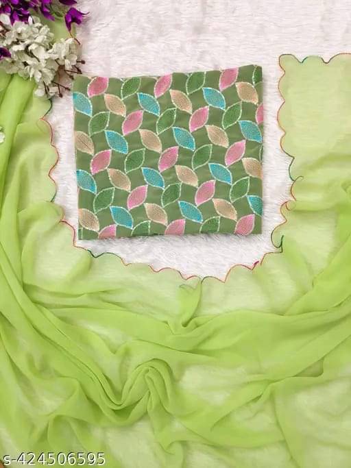 Kalpana Creation Georgette Solid Saree With Unstitched Blouse Piece ( Multicolor ) Kalpana Creation Georgette Solid Saree With Unstitched Blouse Piece ( Multicolor )