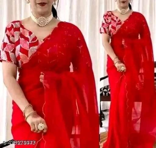 Kalpana Creation Georgette Solid Saree With Unstitched Blouse Piece ( Multicolor ) Kalpana Creation Georgette Solid Saree With Unstitched Blouse Piece ( Multicolor )
