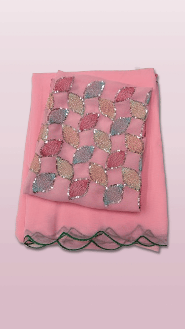     			Kalpana Creation Georgette Solid Saree With Unstitched Blouse Piece ( Multicolor )