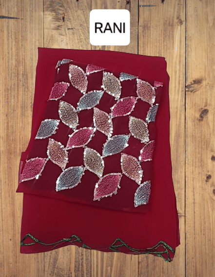     			Kalpana Creation Georgette Solid Saree With Unstitched Blouse Piece ( Multicolor )