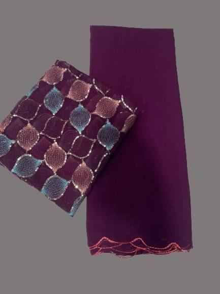 Kalpana Creation Georgette Solid Saree With Unstitched Blouse Piece ( Multicolor ) Kalpana Creation Georgette Solid Saree With Unstitched Blouse Piece ( Multicolor )