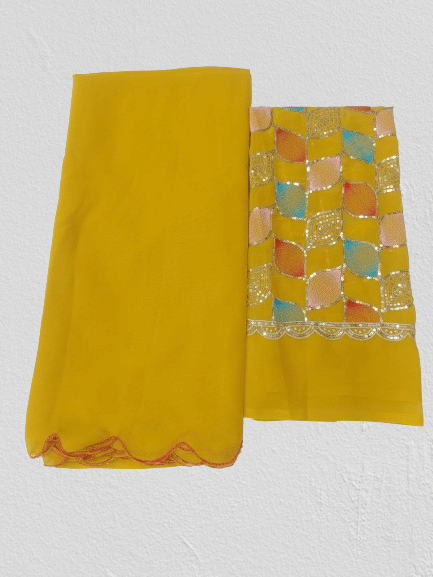 Kalpana Creation Georgette Solid Saree With Unstitched Blouse Piece ( Multicolor ) Kalpana Creation Georgette Solid Saree With Unstitched Blouse Piece ( Multicolor )