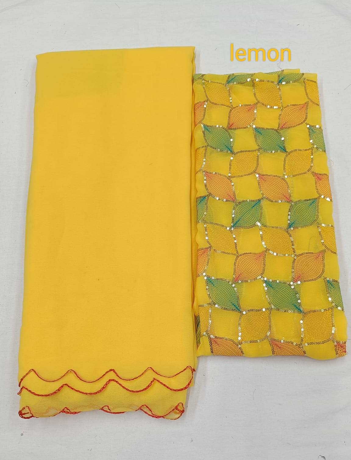 Kalpana Creation Georgette Solid Saree With Unstitched Blouse Piece ( Multicolor ) Kalpana Creation Georgette Solid Saree With Unstitched Blouse Piece ( Multicolor )