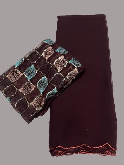 Kalpana Creation Georgette Solid Saree With Unstitched Blouse Piece ( Multicolor )     			Kalpana Creation Georgette Solid Saree With Unstitched Blouse Piece ( Multicolor )