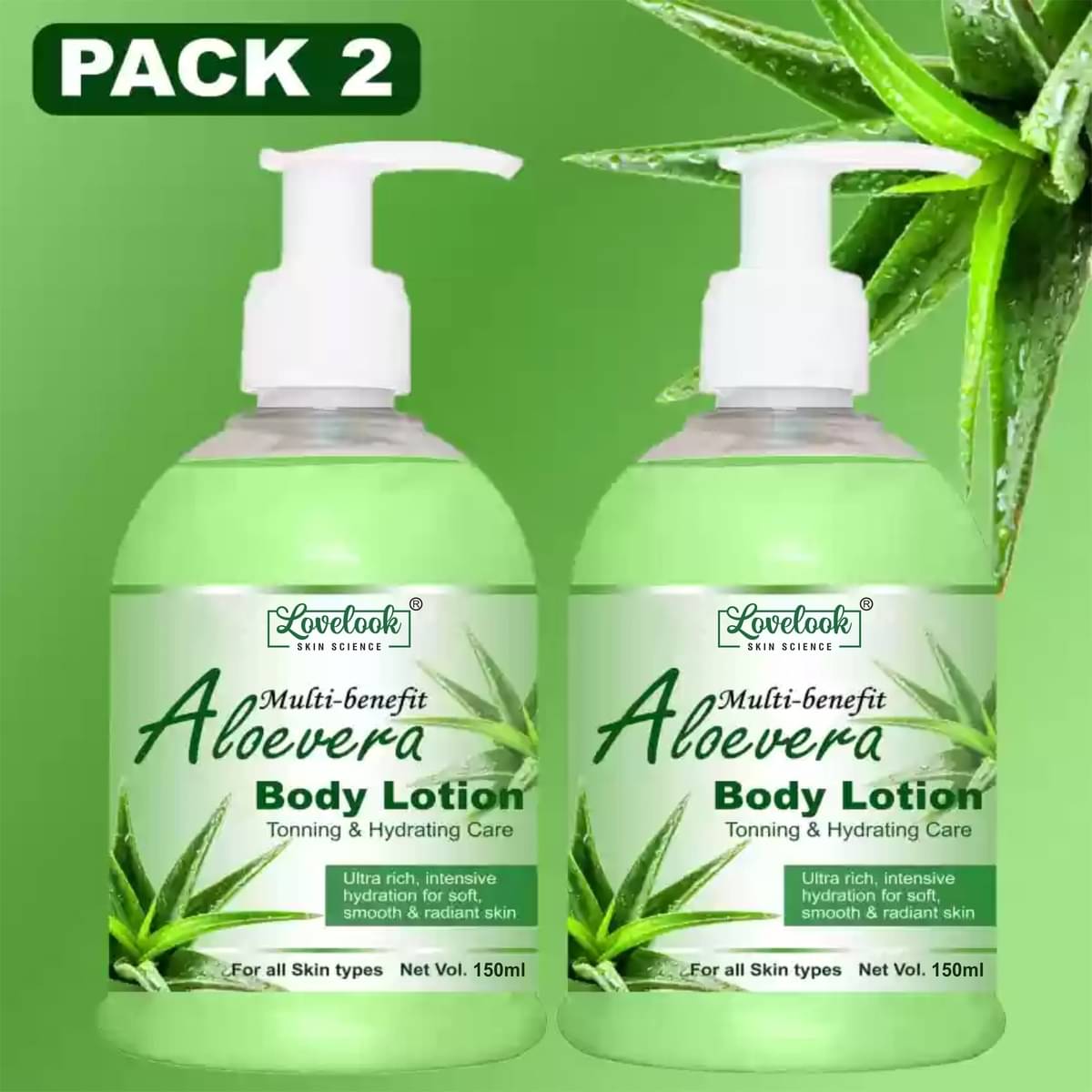     			Lovelook Moisturizing Lotion For All Skin Type 300 ml ( Pack of 2 )