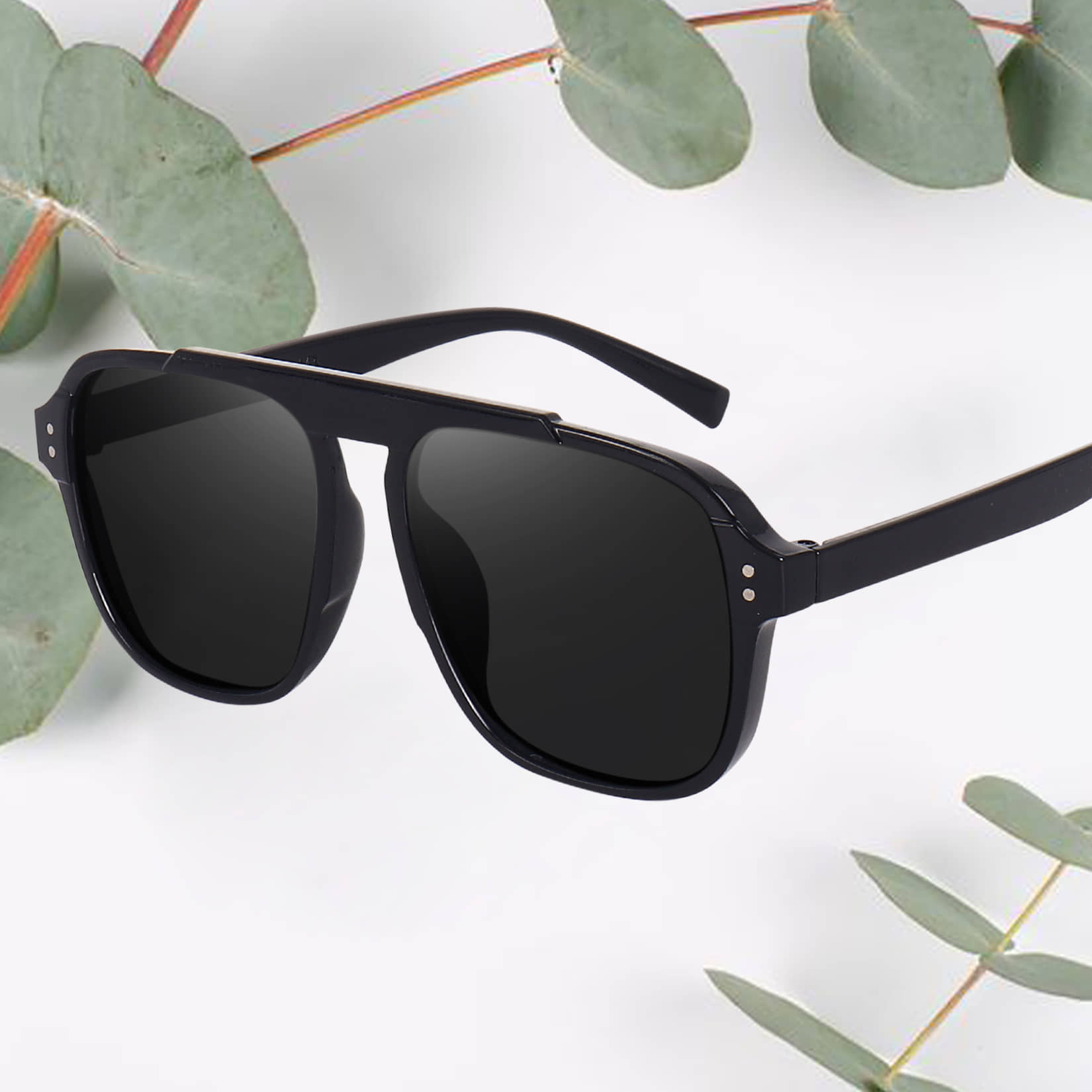Peter Jones Black Oversized Sunglasses ( Pack of 1 ) - Sunglasses | Buy online on ZillyBuy