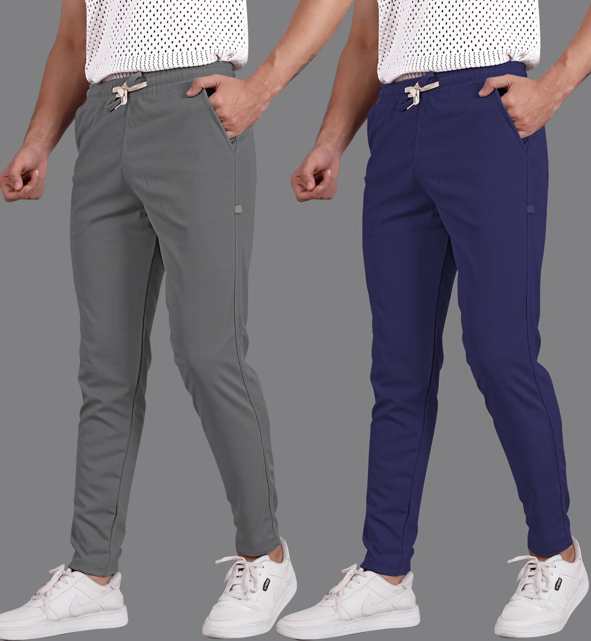     			Septem Blue Cotton Blend Men's Sports Trackpants ( Pack of 2 )