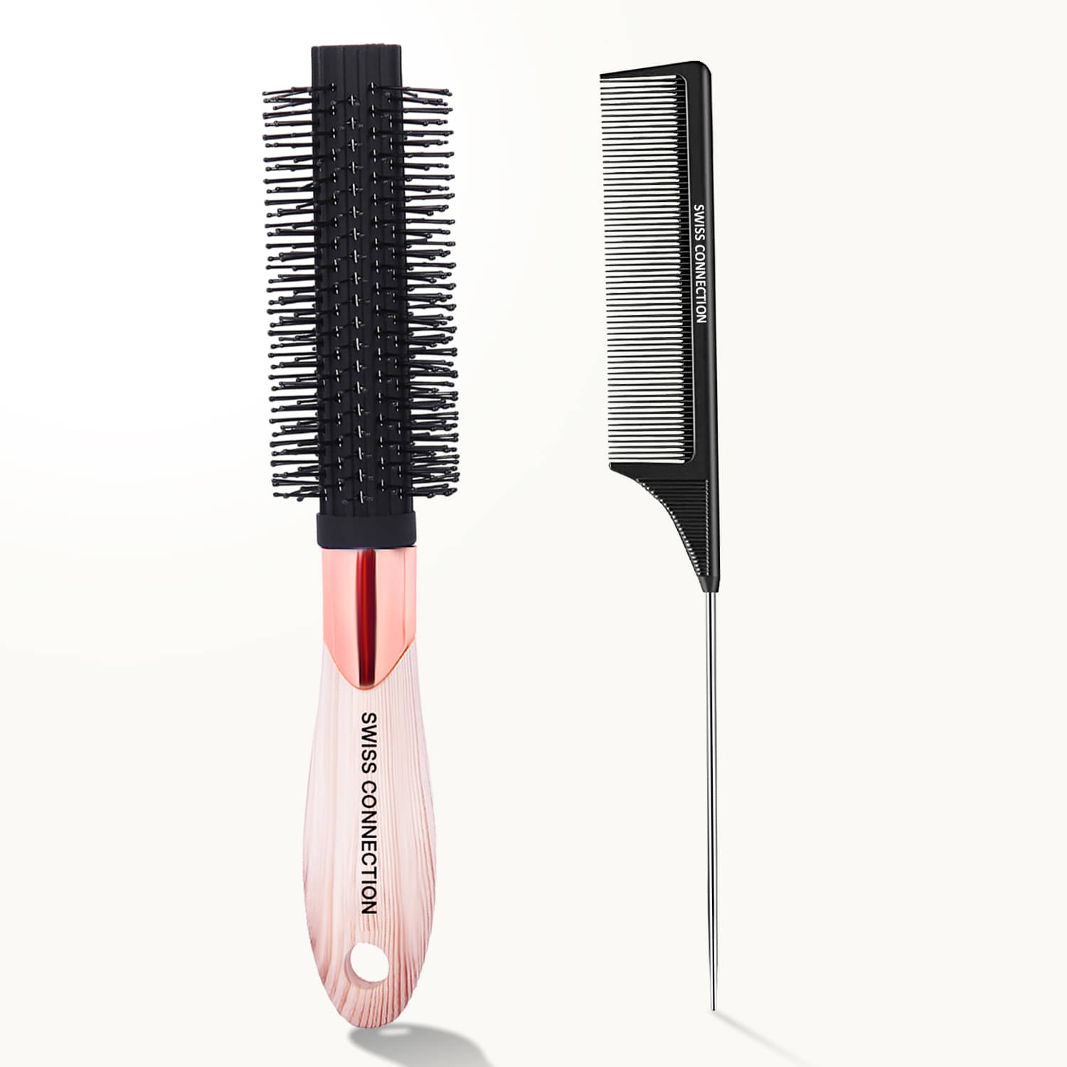     			Swiss Connection Round barrel brush For All Hair Types ( Pack of 2 )