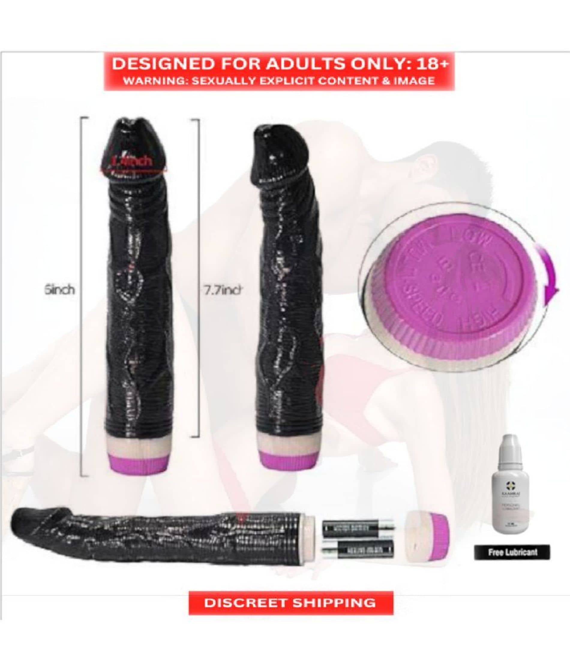 Way Of Pleasure 10 inch Dark Black Silicon Vibrating Women Dildo - ml Pack Of 19