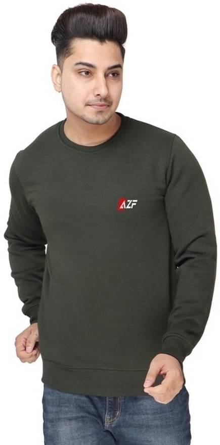     			AZF Fleece Round Neck Men's Sweatshirt - Olive ( Pack of 1 )