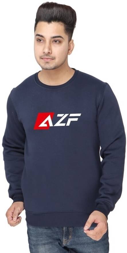 AZF Fleece Round Neck Men's Sweatshirt - Navy ( Pack of 1 ) AZF Fleece Round Neck Men's Sweatshirt - Navy ( Pack of 1 )
