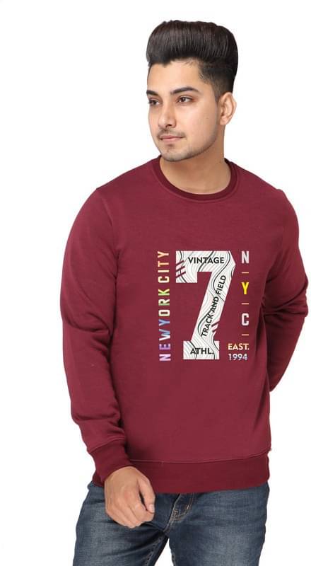 AZF Fleece Round Neck Men's Sweatshirt - Maroon ( Pack of 1 )     			AZF Fleece Round Neck Men's Sweatshirt - Maroon ( Pack of 1 )