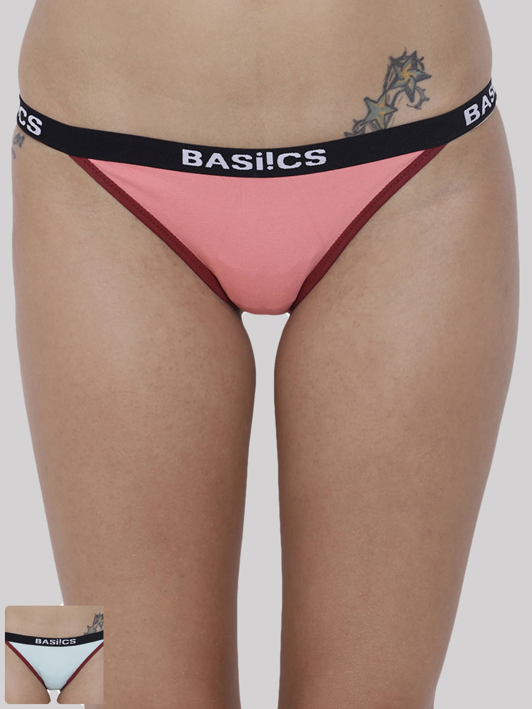 BASIICS By La Intimo Pack of 2 Cotton Lycra Solid Women's Bikini ( Multicolor3 ) BASIICS By La Intimo Pack of 2 Cotton Lycra Solid Women's Bikini ( Multicolor3 )