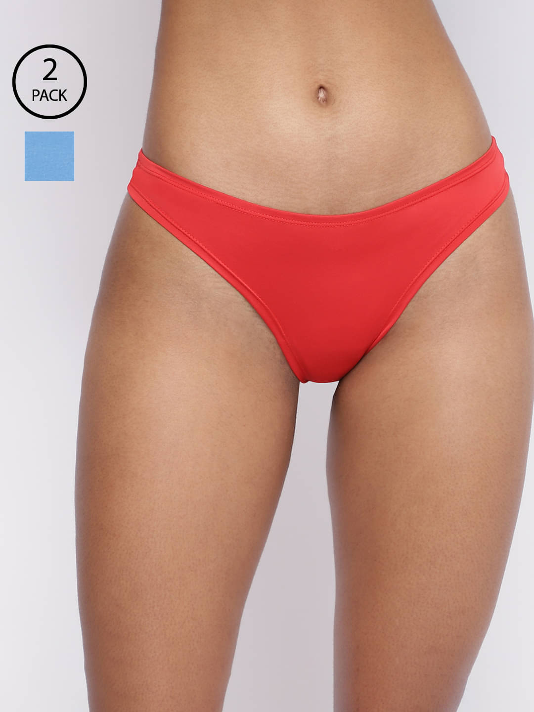 BASIICS By La Intimo Pack of 2 Polyester Solid Women's Thongs ( Multicolor ) BASIICS By La Intimo Pack of 2 Polyester Solid Women's Thongs ( Multicolor )