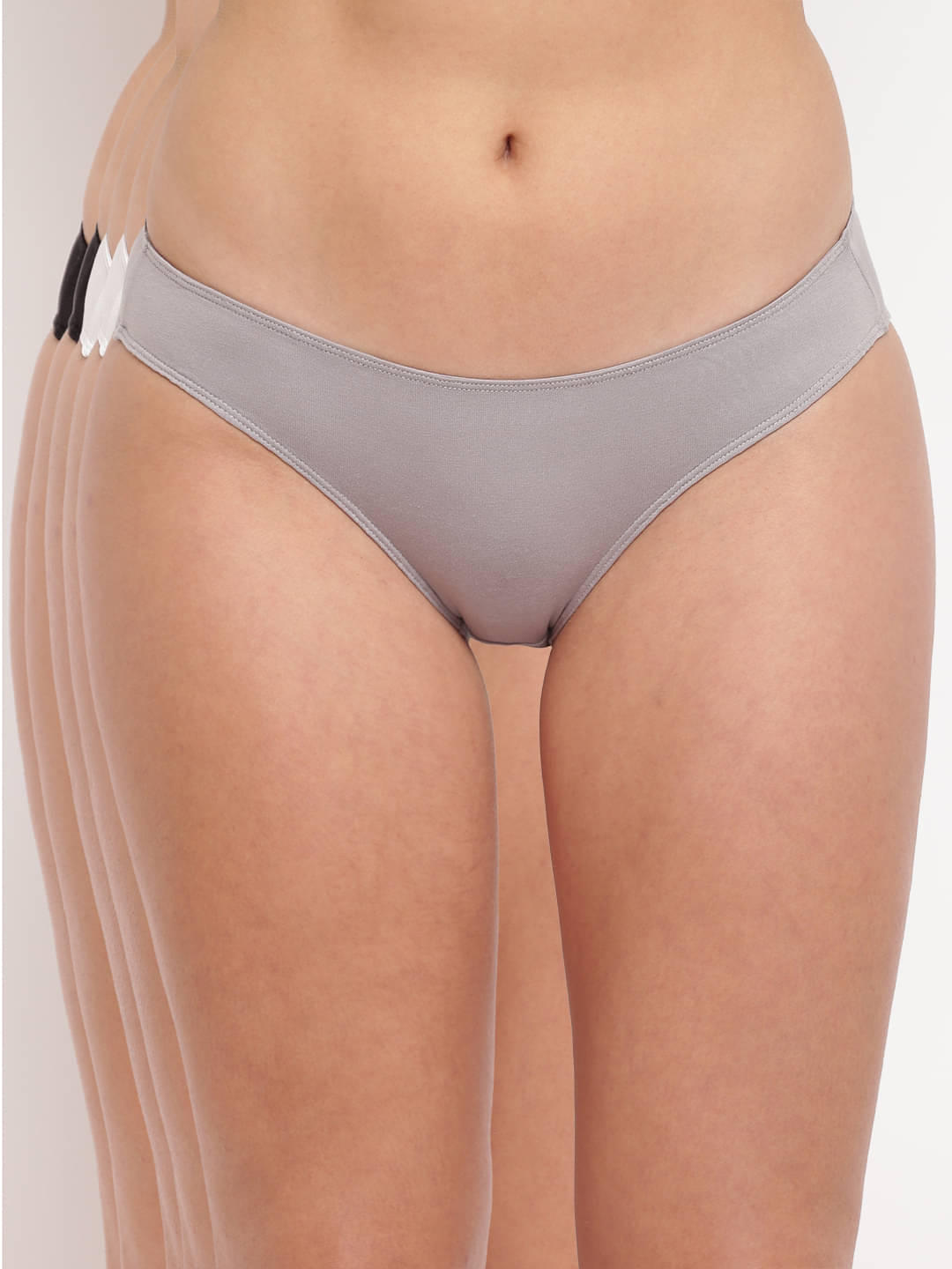 BASIICS By La Intimo Pack of 5 Cotton Lycra Solid Women's Bikini ( Multicolor2 ) BASIICS By La Intimo Pack of 5 Cotton Lycra Solid Women's Bikini ( Multicolor2 )