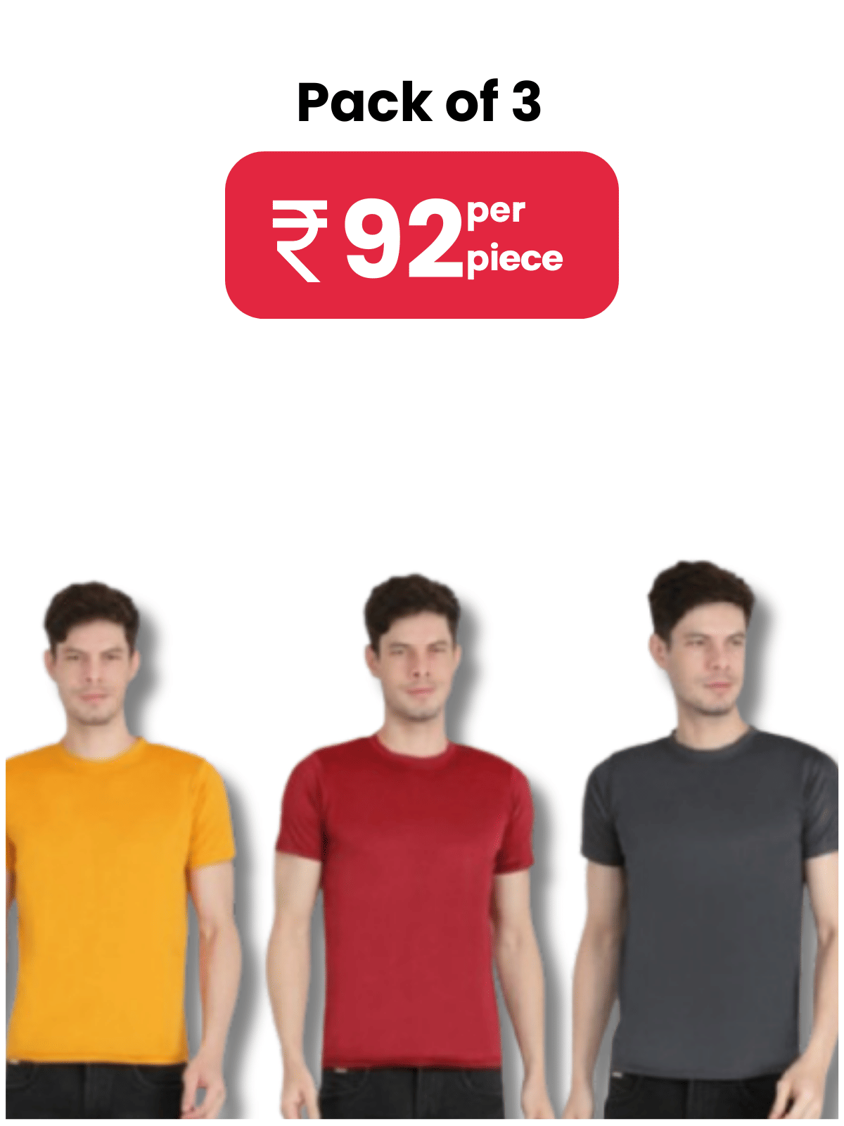     			Ben Toi Pack of 3 Polyester Regular Fit Men's T-Shirt ( Maroon )