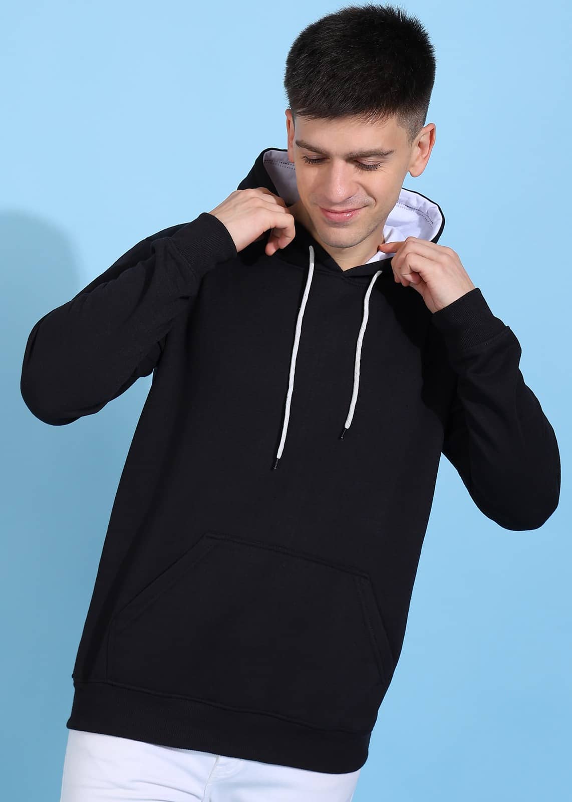 ELBATROSS Fleece Hooded Men's Sweatshirt - Black ( Pack of 1 )