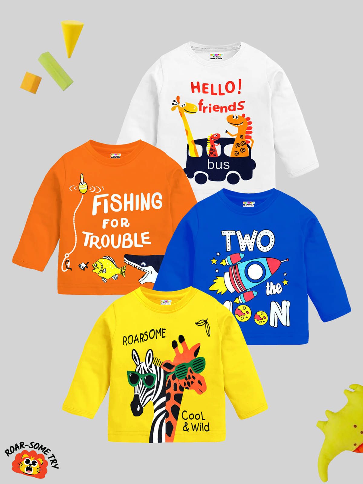     			Kuchipoo Pack of 4 Boys Cotton Blend T-Shirt ( Multicolor1 )