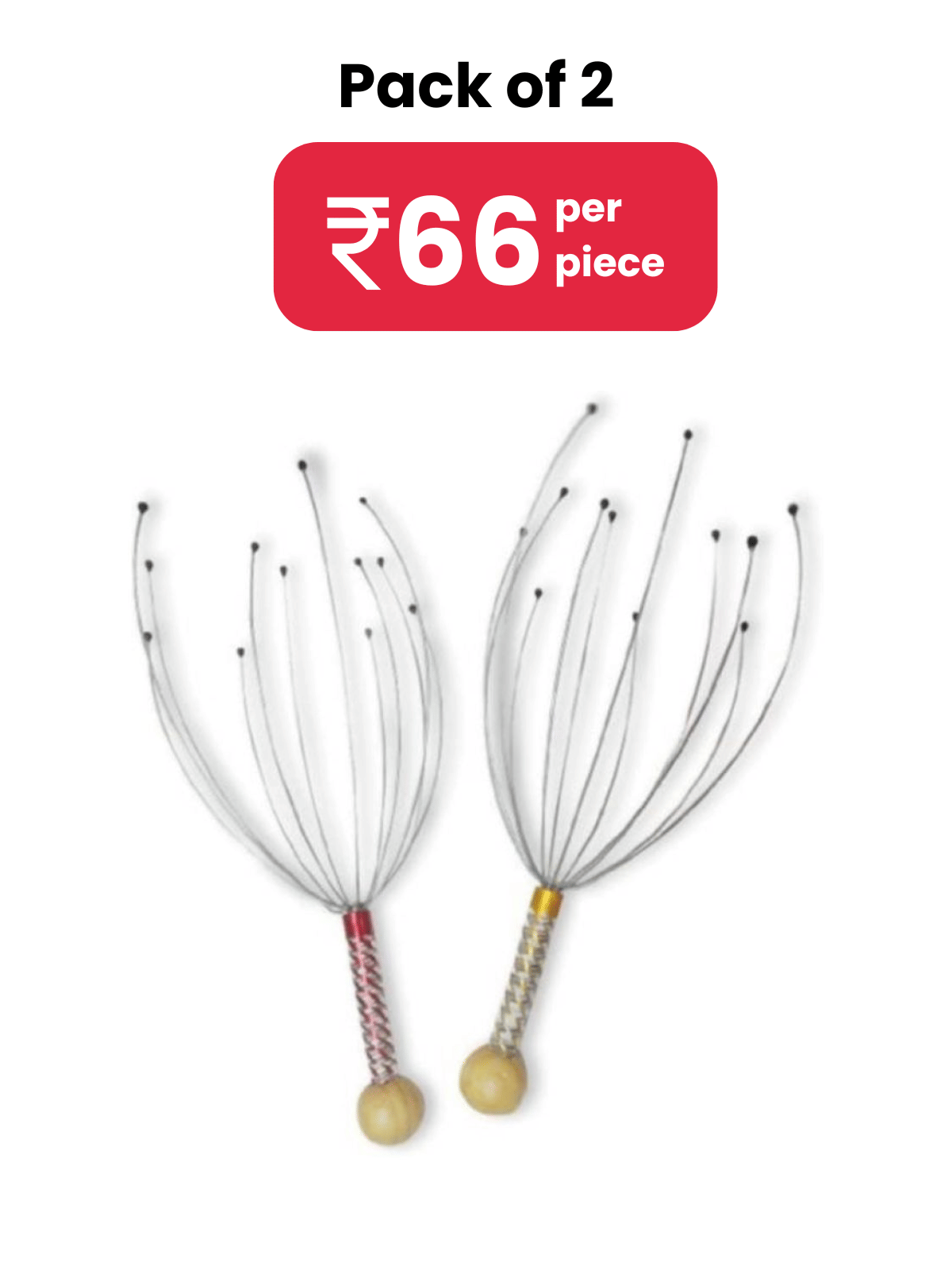 VRS Head-01 Hand Held Scalp Head Massager ( Pack of- 2 Pc)