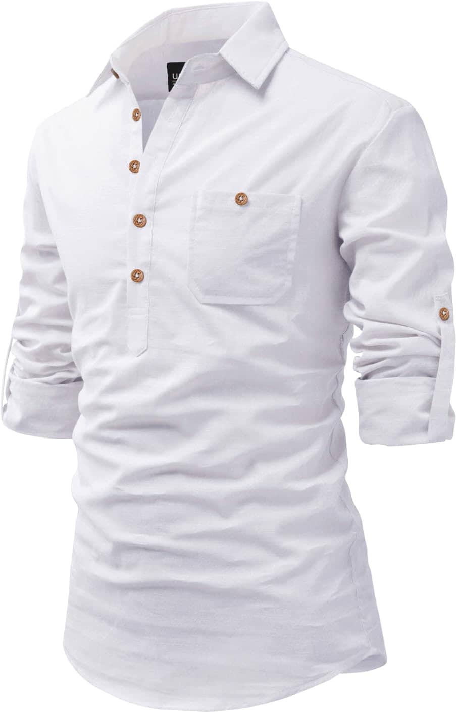 UNI VIBE Olive Cotton Blend Men's Shirt Style Kurta ( Pack of 1 ) - Kurtas & Kurta Sets | Buy online on ZillyBuy