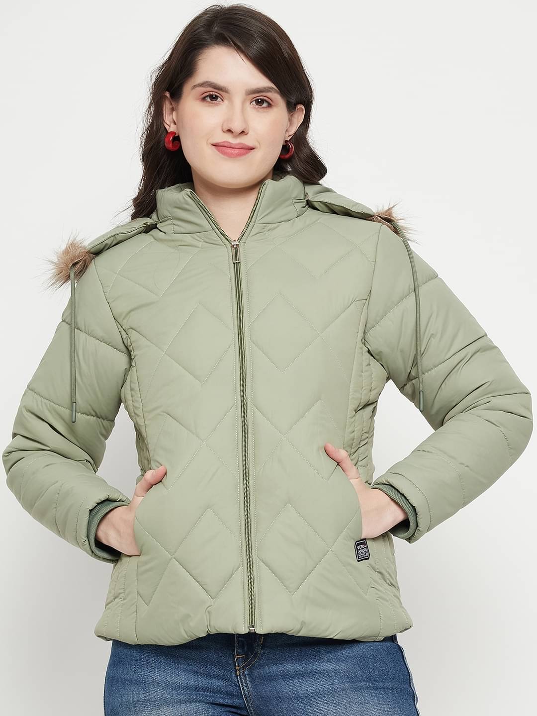 VERO MODERNO - Polyester Green Puffer VERO MODERNO - Polyester Green Puffer