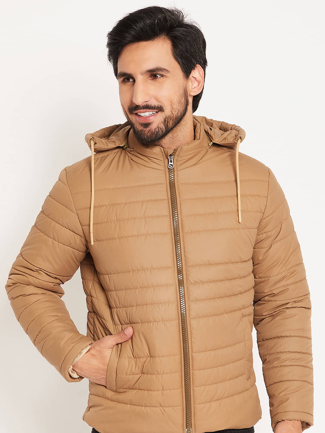     			VERO MODERNO Polyester Men's Puffer Jacket - Beige ( Pack of 1 )